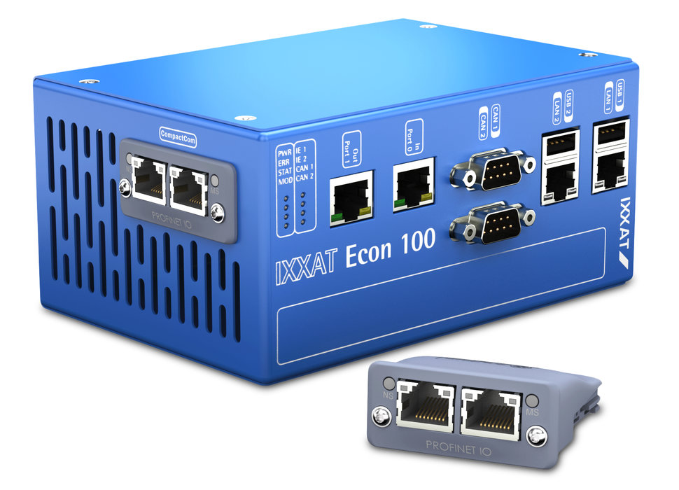 Uusi IXXAT Econ 100 yhdistää koneiden hallinnan ja teollisuuden verkkoliitännät